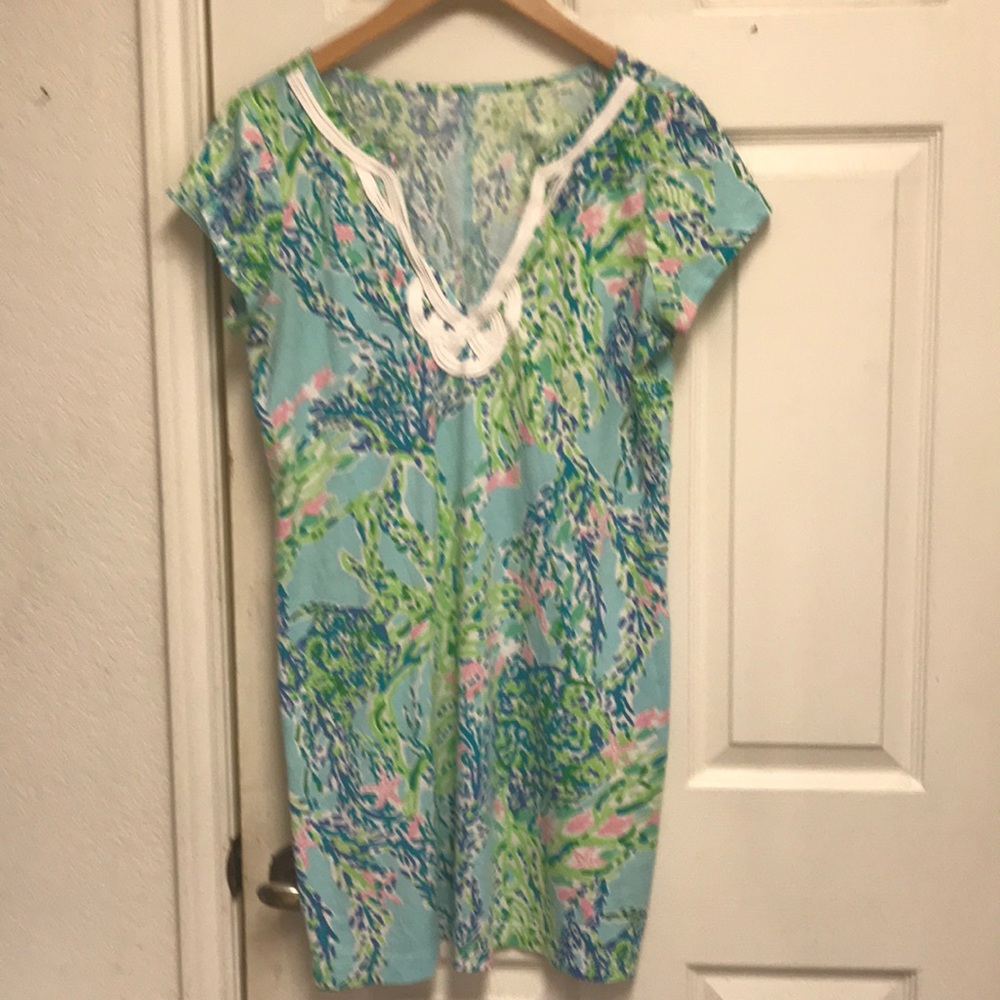 Lilly Pulitzer white trimmed dress.